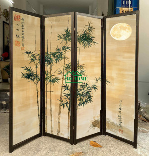 Bình phong gỗ mặt trăng 02