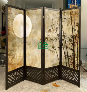 Bình phong gỗ mặt trăng