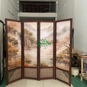 Bình phong gô sơn thuỷ ngũ hành